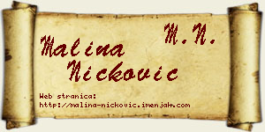 Malina Ničković vizit kartica